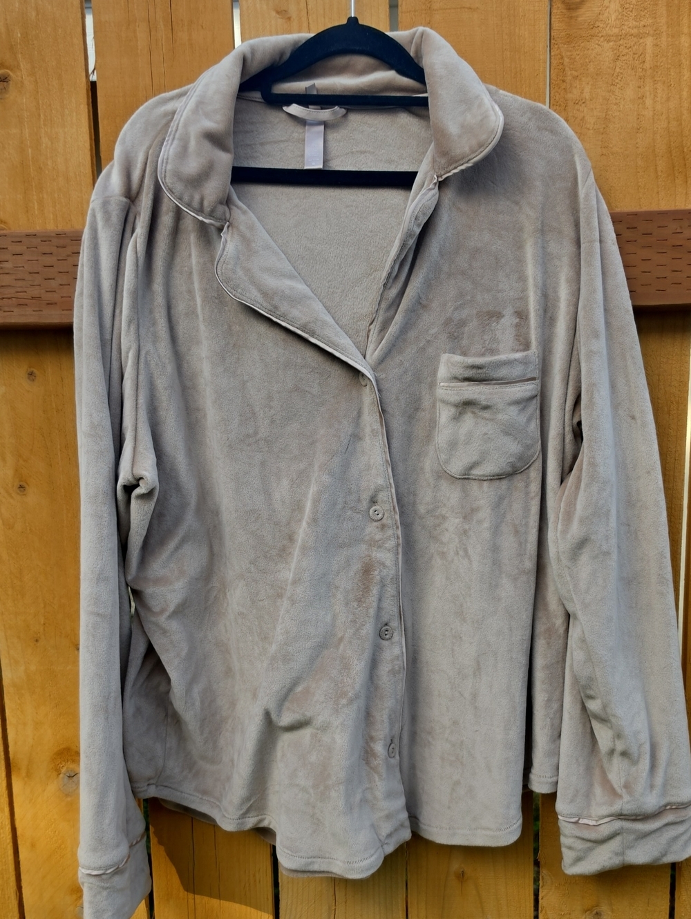 Skims Velour Button Up TOP ONLY in Honey